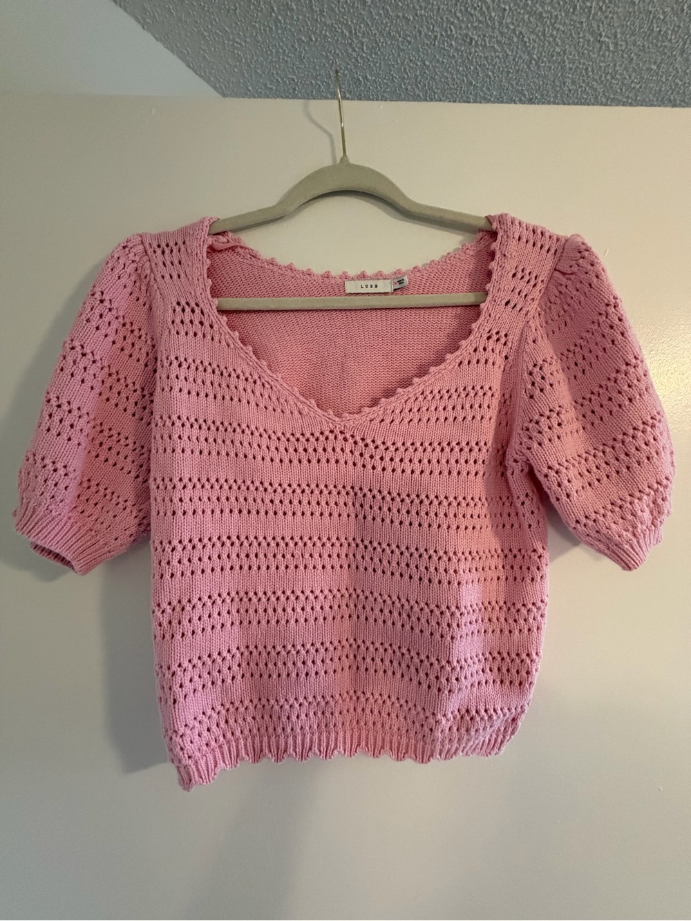 Lush Puff sleeve crochet top